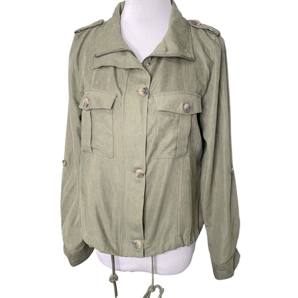 Becaal Soft Green Casual Utility Jacket